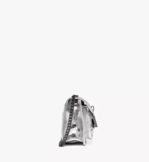 Travia Quilted Shoulder Bag In Crash Calf Leather