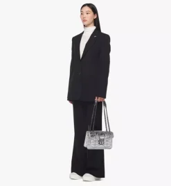 Travia Quilted Shoulder Bag In Crash Calf Leather