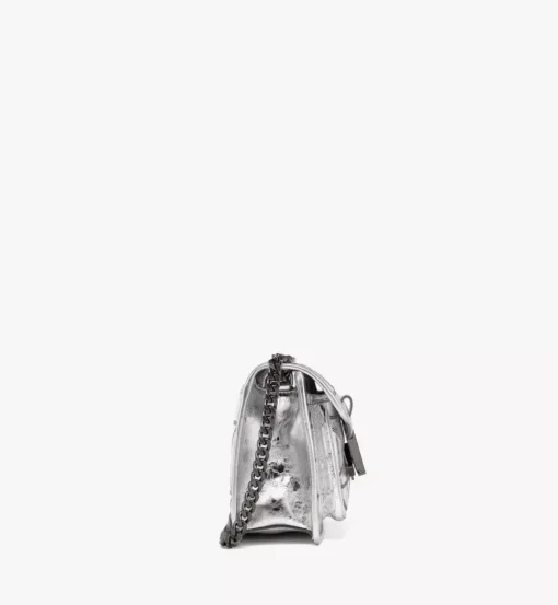 Travia Quilted Shoulder Bag In Crash Calf Leather