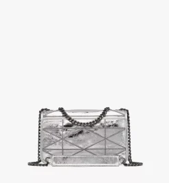 Travia Quilted Shoulder Bag In Crash Calf Leather
