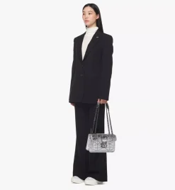 Travia Quilted Shoulder Bag In Crash Calf Leather