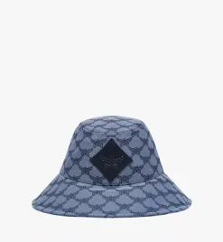 Wide Bucket Hat In Lauretos Denim Jacquard