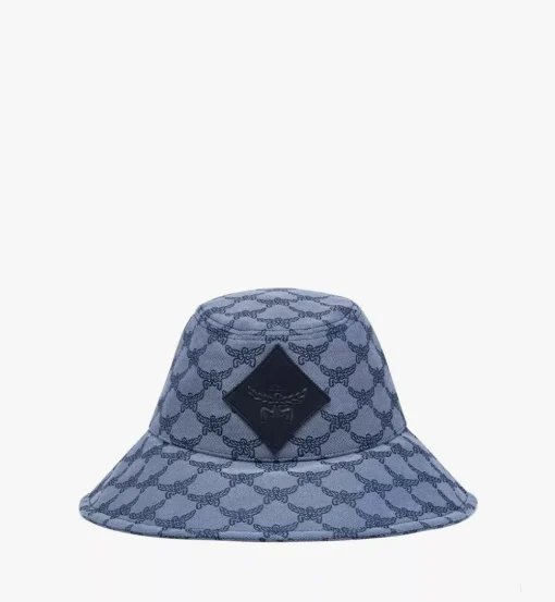 Wide Bucket Hat In Lauretos Denim Jacquard