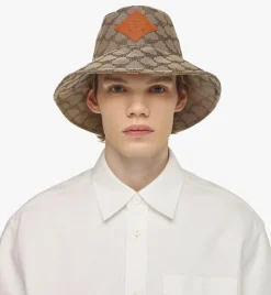 Wide Bucket Hat In Lauretos Denim Jacquard