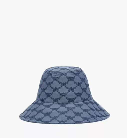 Wide Bucket Hat In Lauretos Denim Jacquard