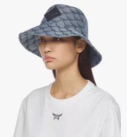 Wide Bucket Hat In Lauretos Denim Jacquard