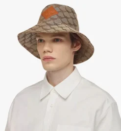 Wide Bucket Hat In Lauretos Denim Jacquard