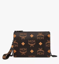 Wristlet Zip Pouch W/ Chain Strap In Maxi Visetos