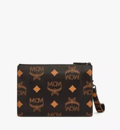 Wristlet Zip Pouch W/ Chain Strap In Maxi Visetos
