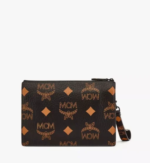 Wristlet Zip Pouch W/ Chain Strap In Maxi Visetos